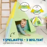 3-in-1 Spielmatte, faltbar zu Tipi-Zelt & Boot - 3 in 1 tipi boot spielmatte~3