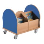 Bücherwagen Leseratte Mini – mit 4 Fächern und gerundeten Seitenwangen - BW2 00 2
