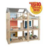 Puppenhaus Natur mit Möbeln - Groß (12541 01 puppenhaus natur mit moebeln small foot top10 spielzeug nominiert)