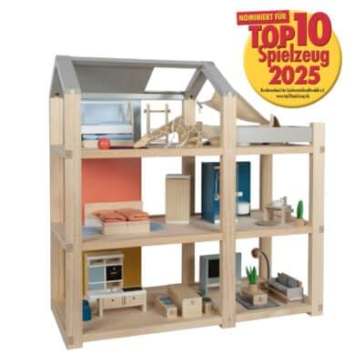 Puppenhaus Natur mit Möbeln