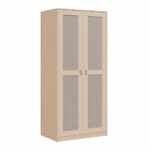 Liegepolsterschrank zweitürig mit Lochblechtüren, 227 cm hoch, oben Polster, unten Bettzeugfächer - KLPL 10 H 1