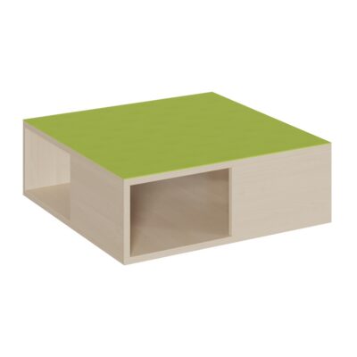 Linoleum-Quadratpodest wechselseitig je halb geschlossen (70x70 cm)