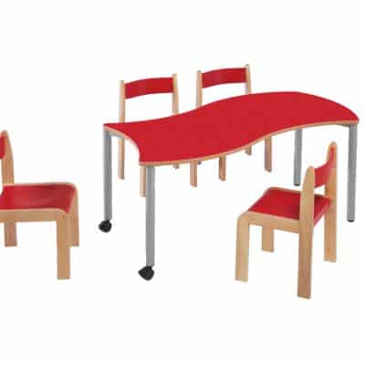 Swing-It STEELY rechteckiger Wellentisch, fahrbar