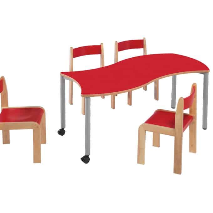 Swing-It STEELY rechteckiger Wellentisch, fahrbar