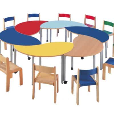 Swing-It "Steely" Halbrundwellentisch, höhenverstellbar