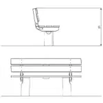 Bank mit Lehne aus Akazienholz – ROBINIA RB1390 - 4a43 rb1390front