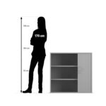Flexeo® Rollladen-Aufsatzschrank, 3 Fächer, Breite 94,4 cm - 814007 P07