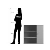 Flexeo® Rollladen-Aufsatzschrank, 3 Fächer, Breite 94,4 cm – Bild 3