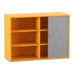 Flexeo® Rollladen-Aufsatzschrank, 6 Fächer, Breite: 126,4 cm - 814011V0037 P01