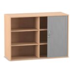 Flexeo® Rollladen-Aufsatzschrank, 6 Fächer, Breite: 126,4 cm - 814011 P01