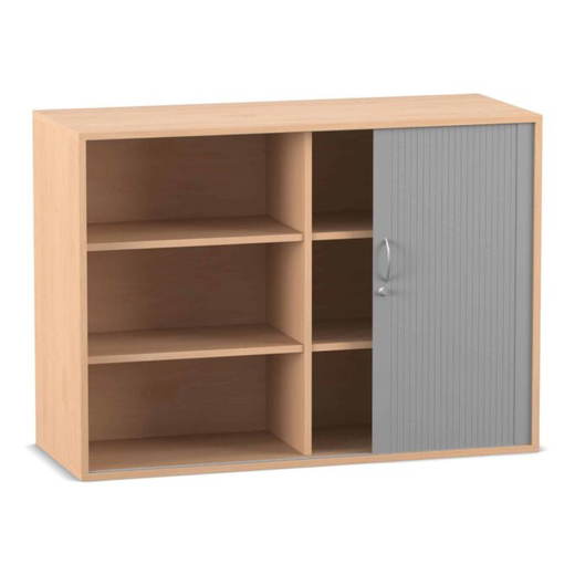 814011_P01 Flexeo® Rollladen-Aufsatzschrank, 6 Fächer, Breite: 126,4 cm - 814011 P01