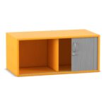 Flexeo® Rollladen-Aufsatzschrank, 2 Fächer, Mittelwand, Breite 94,4 cm - 814013V0037 P01