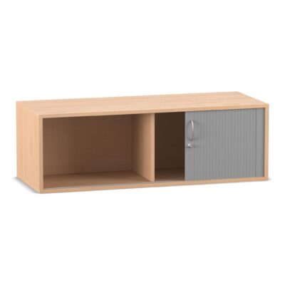 Flexeo® Rollladen-Aufsatzschrank, 2 Fächer, Breite 126,4 cm