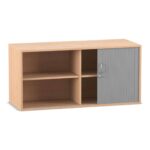 Flexeo® Rollladen-Aufsatzschrank, 4 Fächer, Breite 126,4 cm - 814017 P01