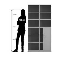 Flexeo® Rollladenschrank, 12 Fächer, Mittelwand, Tür unten, Breite 94,4 cm – Bild 29