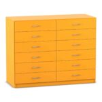 Flexeo® Schrank, 12 kleine Schubladen, Breite 126,4 cm - 818001V0037 P02