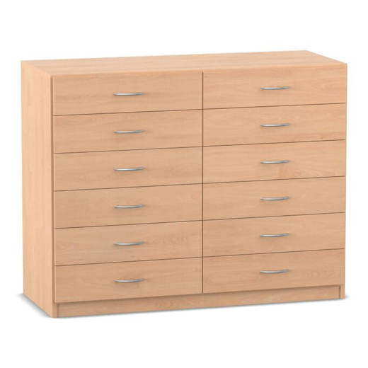 818001_P02 Flexeo® Schrank, 12 kleine Schubladen, Breite 126,4 cm - 818001 P02