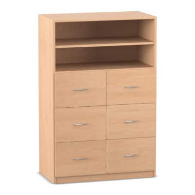 Flexeo® Schrank, 6 große Schubladen, 2 Fächer