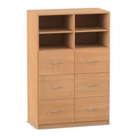 Flexeo® Schrank, 6 große Schubladen, 4 Fächer, Mittelwand, Breite 94,4 cm – Bild 8