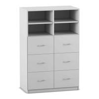 Flexeo® Schrank, 6 große Schubladen, 4 Fächer, Mittelwand, Breite 94,4 cm – Bild 16