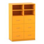 Flexeo® Schrank, 6 große Schubladen, 4 Fächer, Mittelwand, Breite 94,4 cm - 818022V0037 P02