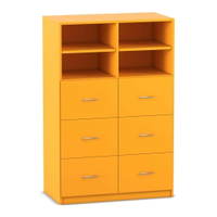 Flexeo® Schrank, 6 große Schubladen, 4 Fächer, Mittelwand, Breite 94,4 cm – Bild 2
