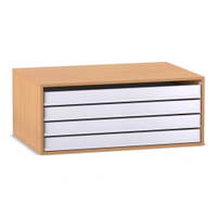 Flexeo® Aufsatz zum Papier- und Bilderschrank, 4 große Auszüge – Bild 5