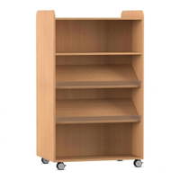 Flexeo® Bücherwagen, beidseitig je 2 Schrägablagen, 1 Fachboden – Bild 7