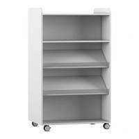 Flexeo® Bücherwagen, beidseitig je 2 Schrägablagen, 1 Fachboden – Bild 8