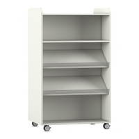Flexeo® Bücherwagen, beidseitig je 2 Schrägablagen, 1 Fachboden – Bild 2