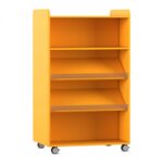 Flexeo® Bücherwagen, beidseitig je 2 Schrägablagen, 1 Fachboden - Flexeo Buecherwagen beidseitig je 2 Schraegablagen 1 Fachboden 809111V0009 P01 ZN