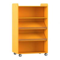 Flexeo® Bücherwagen, beidseitig je 2 Schrägablagen, 1 Fachboden – Bild 4