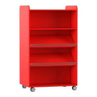 Flexeo® Bücherwagen, beidseitig je 2 Schrägablagen, 1 Fachboden – Bild 3