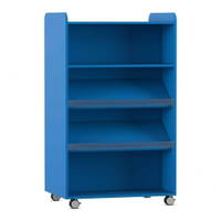 Flexeo® Bücherwagen, beidseitig je 2 Schrägablagen, 1 Fachboden – Bild 9