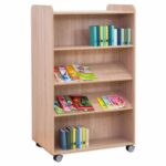 Flexeo® Bücherwagen, beidseitig je 2 Schrägablagen, 1 Fachboden - Flexeo Buecherwagen beidseitig je 2 Schraegablagen 1 Fachboden 809111 j ZN