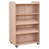 Flexeo® Bücherwagen, beidseitig je 2 Schrägablagen, 1 Fachboden – Bild 13