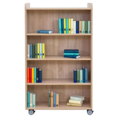 Flexeo® Bücherwagen, beidseitig je 3 Fachböden