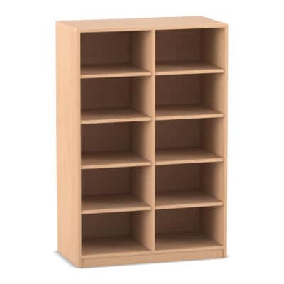 Flexeo® Regal, 2 Reihen, 10 Fächer, mittelhoch, Breite 94,4 cm