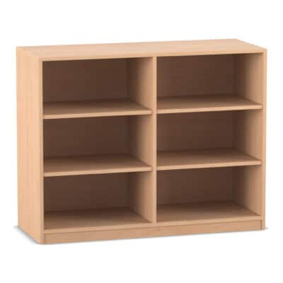 Flexeo® Regal, 2 Reihen, 6 Fächer, H x B: 99,1 x 126,4 cm