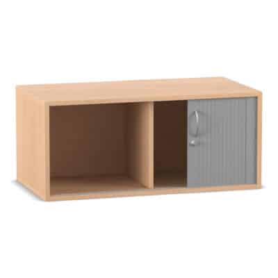 Flexeo® Rollladen-Aufsatzschrank, 2 Fächer, Mittelwand, Breite 94,4 cm