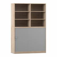 Flexeo® Rollladenschrank, 12 Fächer, Mittelwand, Tür unten, Breite 126,4 cm – Bild 6