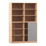 Flexeo® Rollladenschrank, 12 Fächer, Mittelwand, Tür unten, Breite 126,4 cm - Flexeo Rollladenschrank 12 Faecher Mittelwand Tuer unten Breite 126 4 cm 814023 P01 ZN