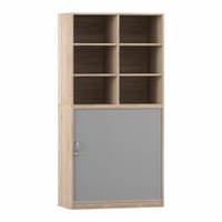 Flexeo® Rollladenschrank, 12 Fächer, Mittelwand, Tür unten, Breite 94,4 cm – Bild 6