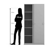 Flexeo® Schiebetürenschrank, 10 Fächer, 2 Türen, Breite 94,4 cm – Bild 32