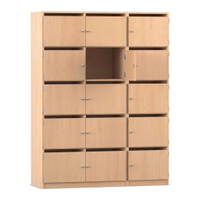 Flexeo® Schließfachschrank, 15 Fächer mit Briefschlitzen, Breite 142,5 cm – Bild 2