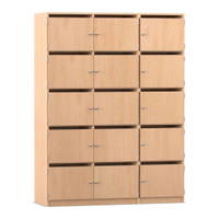 Flexeo® Schließfachschrank, 15 Fächer mit Briefschlitzen, Breite 142,5 cm – Bild 3