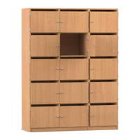 Flexeo® Schließfachschrank, 15 Fächer mit Briefschlitzen, Breite 142,5 cm – Bild 5