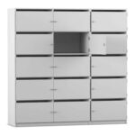 Flexeo® Schließfachschrank, 15 Fächer mit Briefschlitzen, Breite 190,5 cm - Flexeo Schliessfachschrank 15 Faecher mit Briefschlitzen Breite 190 5 cm 809022V0037 P01 ZN