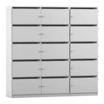 Flexeo® Schließfachschrank, 15 Fächer mit Briefschlitzen, Breite 190,5 cm - Flexeo Schliessfachschrank 15 Faecher mit Briefschlitzen Breite 190 5 cm 809022V0037 P02 ZN