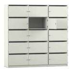 Flexeo® Schließfachschrank, 15 Fächer mit Briefschlitzen, Breite 190,5 cm - Flexeo Schliessfachschrank 15 Faecher mit Briefschlitzen Breite 190 5 cm 809022V0047 P01 ZN
